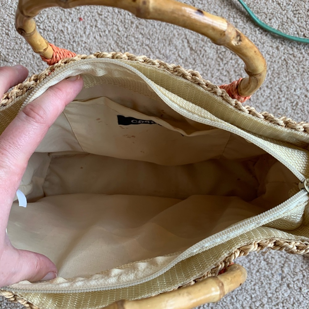 Esprit Black Chateau Tan Orange Purse Handbag - Picture 6 of 8